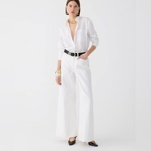 J.Crew High-rise superwide-leg jean in white size 28
